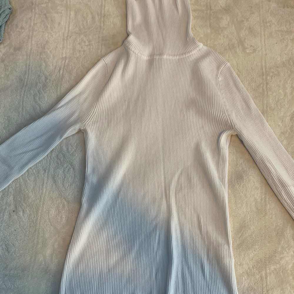 basic white turtleneck